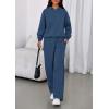 imagePRETTYGARDEN Womens Sweatsuits 2 Piece Set 2025 Casual Winter Long Sleeve Hoodie Loose Wide Leg Sweatpants Fall TracksuitGrey Blue