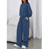 imagePRETTYGARDEN Womens Sweatsuits 2 Piece Set 2025 Casual Winter Long Sleeve Hoodie Loose Wide Leg Sweatpants Fall TracksuitGrey Blue