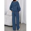 imagePRETTYGARDEN Womens Sweatsuits 2 Piece Set 2025 Casual Winter Long Sleeve Hoodie Loose Wide Leg Sweatpants Fall TracksuitGrey Blue