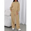 imagePRETTYGARDEN Womens Sweatsuits 2 Piece Set 2025 Casual Winter Long Sleeve Hoodie Loose Wide Leg Sweatpants Fall TracksuitKhaki