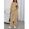 imagePRETTYGARDEN Womens Sweatsuits 2 Piece Set 2025 Casual Winter Long Sleeve Hoodie Loose Wide Leg Sweatpants Fall TracksuitKhaki