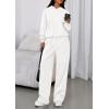imagePRETTYGARDEN Womens Sweatsuits 2 Piece Set 2025 Casual Winter Long Sleeve Hoodie Loose Wide Leg Sweatpants Fall TracksuitWhite