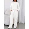 imagePRETTYGARDEN Womens Sweatsuits 2 Piece Set 2025 Casual Winter Long Sleeve Hoodie Loose Wide Leg Sweatpants Fall TracksuitWhite
