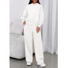 imagePRETTYGARDEN Womens Sweatsuits 2 Piece Set 2025 Casual Winter Long Sleeve Hoodie Loose Wide Leg Sweatpants Fall TracksuitWhite