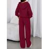 imagePRETTYGARDEN Womens Sweatsuits 2 Piece Set 2025 Casual Winter Long Sleeve Hoodie Loose Wide Leg Sweatpants Fall TracksuitWine Red