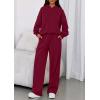 imagePRETTYGARDEN Womens Sweatsuits 2 Piece Set 2025 Casual Winter Long Sleeve Hoodie Loose Wide Leg Sweatpants Fall TracksuitWine Red