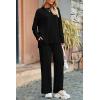 imagePRETTYGARDEN Womens Two Piece Lounge Sets Matching Long Sleeve Shirts Wide Leg Pants Tracksuits Travel Outfits Fall ClothesBlack