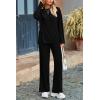 imagePRETTYGARDEN Womens Two Piece Lounge Sets Matching Long Sleeve Shirts Wide Leg Pants Tracksuits Travel Outfits Fall ClothesBlack