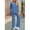 imagePRETTYGARDEN Womens Two Piece Lounge Sets Matching Long Sleeve Shirts Wide Leg Pants Tracksuits Travel Outfits Fall ClothesBlue