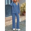 imagePRETTYGARDEN Womens Two Piece Lounge Sets Matching Long Sleeve Shirts Wide Leg Pants Tracksuits Travel Outfits Fall ClothesBlue