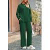 imagePRETTYGARDEN Womens Two Piece Lounge Sets Matching Long Sleeve Shirts Wide Leg Pants Tracksuits Travel Outfits Fall ClothesDark Green