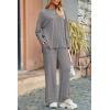 imagePRETTYGARDEN Womens Two Piece Lounge Sets Matching Long Sleeve Shirts Wide Leg Pants Tracksuits Travel Outfits Fall ClothesDark Grey