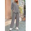 imagePRETTYGARDEN Womens Two Piece Lounge Sets Matching Long Sleeve Shirts Wide Leg Pants Tracksuits Travel Outfits Fall ClothesDark Grey