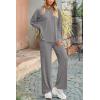 imagePRETTYGARDEN Womens Two Piece Lounge Sets Matching Long Sleeve Shirts Wide Leg Pants Tracksuits Travel Outfits Fall ClothesDark Grey