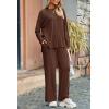 imagePRETTYGARDEN Womens Two Piece Lounge Sets Matching Long Sleeve Shirts Wide Leg Pants Tracksuits Travel Outfits Fall ClothesLight Coffee