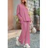imagePRETTYGARDEN Womens Two Piece Lounge Sets Matching Long Sleeve Shirts Wide Leg Pants Tracksuits Travel Outfits Fall ClothesPink