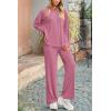 imagePRETTYGARDEN Womens Two Piece Lounge Sets Matching Long Sleeve Shirts Wide Leg Pants Tracksuits Travel Outfits Fall ClothesPink