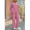 imagePRETTYGARDEN Womens Two Piece Lounge Sets Matching Long Sleeve Shirts Wide Leg Pants Tracksuits Travel Outfits Fall ClothesPink