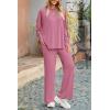 imagePRETTYGARDEN Womens Two Piece Lounge Sets Matching Long Sleeve Shirts Wide Leg Pants Tracksuits Travel Outfits Fall ClothesPink