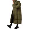 imagePRETTYGARDEN Womens Winter Long Puffer Coats Hooded Zip Up Casual Thickened Down Jackets Trendy Warm Clothes OuterwearArmy Green