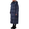 imagePRETTYGARDEN Womens Winter Long Puffer Coats Hooded Zip Up Casual Thickened Down Jackets Trendy Warm Clothes OuterwearDark Blue