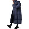 imagePRETTYGARDEN Womens Winter Long Puffer Coats Hooded Zip Up Casual Thickened Down Jackets Trendy Warm Clothes OuterwearDark Blue