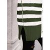 imagePRETTYGARDEN Womens Winter Striped Cardigan Sweaters Long Sleeve Button Down Open Front Chunky Knit Oversized Sweater CoatStriped Army Green White