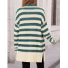 imagePRETTYGARDEN Womens Winter Striped Cardigan Sweaters Long Sleeve Button Down Open Front Chunky Knit Oversized Sweater CoatStriped Beige Blue Green