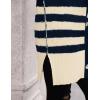 imagePRETTYGARDEN Womens Winter Striped Cardigan Sweaters Long Sleeve Button Down Open Front Chunky Knit Oversized Sweater CoatStriped Beige Navy
