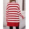 imagePRETTYGARDEN Womens Winter Striped Cardigan Sweaters Long Sleeve Button Down Open Front Chunky Knit Oversized Sweater CoatStriped Red White
