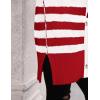 imagePRETTYGARDEN Womens Winter Striped Cardigan Sweaters Long Sleeve Button Down Open Front Chunky Knit Oversized Sweater CoatStriped Red White