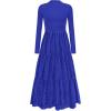 imagePRETTYGARDEN Long Sleeve Maxi Dress for Women 2025 Fall Eyelet A Line Elegant Classy Flowy Mock Neck Wedding Guest DressesRoyal Blue