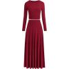 imagePRETTYGARDEN Women Fall Spring 2 Piece Outfits Dressy Casual Ribbed Knit Long Sleeve Crop Top Maxi Flowy Skirts Matching SetsWine Red