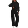 imagePRETTYGARDEN Womens 2 Piece Outfits Fall Sweatsuits Oversized Hoodies Wide Leg Sweatpants Tracksuits Lounge Matching SetsBlack