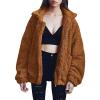 imagePRETTYGARDEN Womens Fashion Winter Coats Sherpa Fleece Faux Fur Shearling Oversized Trendy Jackets Warm Outerwear ClothingGolden
