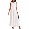 imagePRETTYGARDEN Womens Maxi Sundress Casual Summer 2025 Sleeveless Asymmetrical Drop Waist Patchwork Long Flowy Tank DressesBeige White