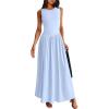 imagePRETTYGARDEN Womens Maxi Sundress Casual Summer 2025 Sleeveless Asymmetrical Drop Waist Patchwork Long Flowy Tank DressesLight Blue