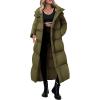 imagePRETTYGARDEN Womens Winter Long Puffer Coats Hooded Zip Up Casual Thickened Down Jackets Trendy Warm Clothes OuterwearArmy Green