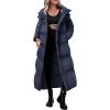 imagePRETTYGARDEN Womens Winter Long Puffer Coats Hooded Zip Up Casual Thickened Down Jackets Trendy Warm Clothes OuterwearDark Blue