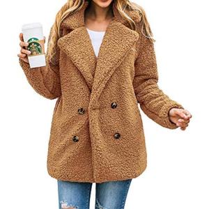 imagePRETTYGARDEN Womens Fashion Winter Coats Sherpa Fleece Faux Fur Shearling Oversized Trendy Jackets Warm Outerwear ClothingStyle Two Camel
