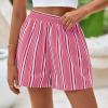 imagePRETTYGARDEN Boxer Shorts for Women 2025 Summer Casual Striped Cotton Pajama Y2K Fashion Lounge Sleep Bottoms with PocketsStriped Pink