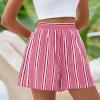 imagePRETTYGARDEN Boxer Shorts for Women 2025 Summer Casual Striped Cotton Pajama Y2K Fashion Lounge Sleep Bottoms with PocketsStriped Pink
