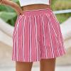 imagePRETTYGARDEN Boxer Shorts for Women 2025 Summer Casual Striped Cotton Pajama Y2K Fashion Lounge Sleep Bottoms with PocketsStriped Pink