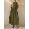 imagePRETTYGARDEN Maxi Dresses for Women 2025 Summer Casual Sleeveless Patchwork Flowy Vacation Sundress Knit Long Work Tank DressArmy Green
