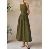 imagePRETTYGARDEN Maxi Dresses for Women 2025 Summer Casual Sleeveless Patchwork Flowy Vacation Sundress Knit Long Work Tank DressArmy Green