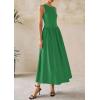 imagePRETTYGARDEN Maxi Dresses for Women 2025 Summer Casual Sleeveless Patchwork Flowy Vacation Sundress Knit Long Work Tank DressGreen