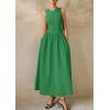 imagePRETTYGARDEN Maxi Dresses for Women 2025 Summer Casual Sleeveless Patchwork Flowy Vacation Sundress Knit Long Work Tank DressGreen