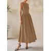 imagePRETTYGARDEN Maxi Dresses for Women 2025 Summer Casual Sleeveless Patchwork Flowy Vacation Sundress Knit Long Work Tank DressKhaki