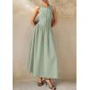 imagePRETTYGARDEN Maxi Dresses for Women 2025 Summer Casual Sleeveless Patchwork Flowy Vacation Sundress Knit Long Work Tank DressLight Green