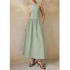 imagePRETTYGARDEN Maxi Dresses for Women 2025 Summer Casual Sleeveless Patchwork Flowy Vacation Sundress Knit Long Work Tank DressLight Green